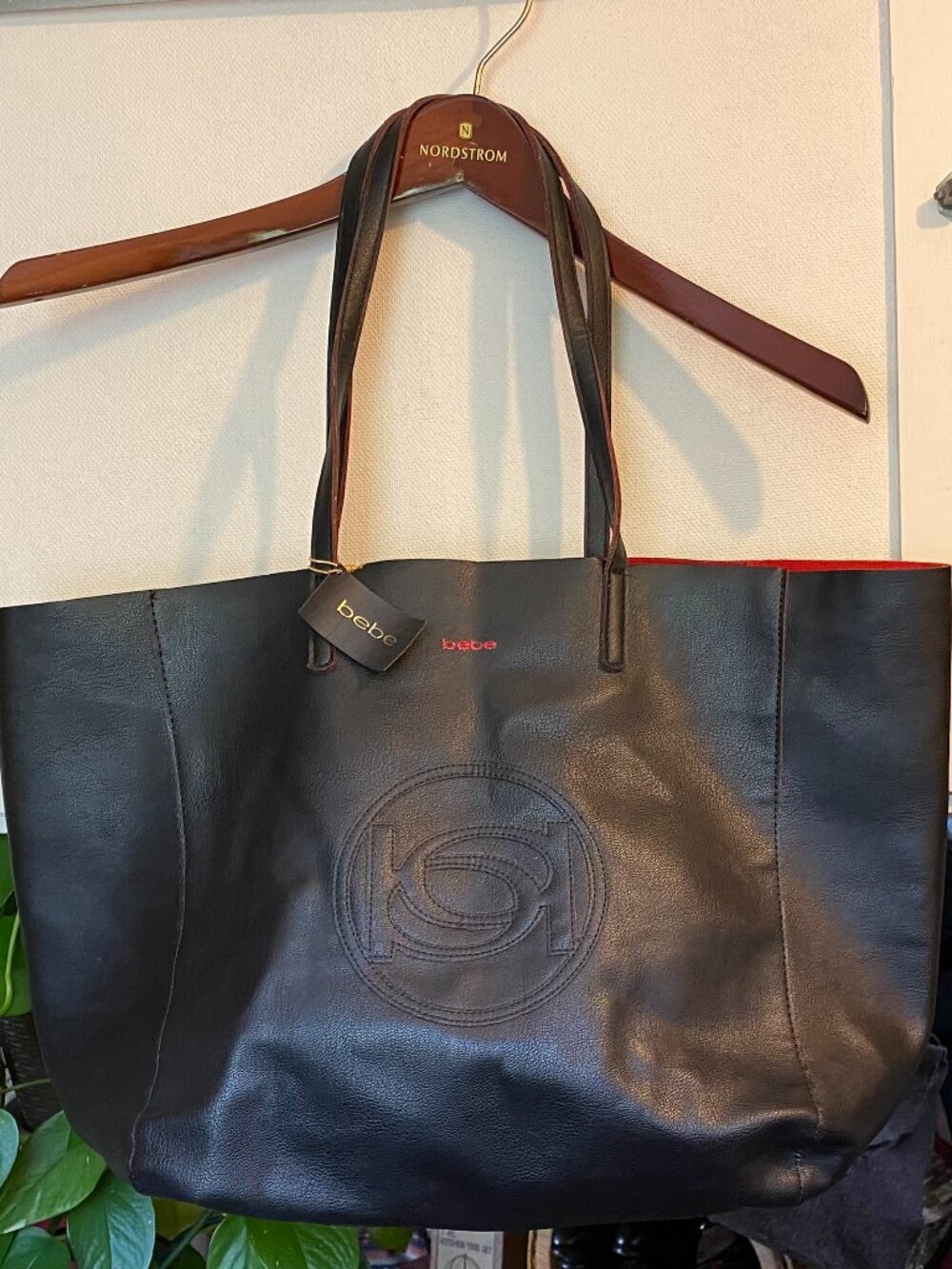 Bebe Tote Bag Shoulder Purse NWT Black and Red